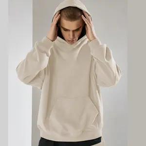 Оптовая продажа одежды французский махровый 500 Gsm пуловер в тяжелом весе без шнурка укороченная толстовка с капюшоном от производителей
