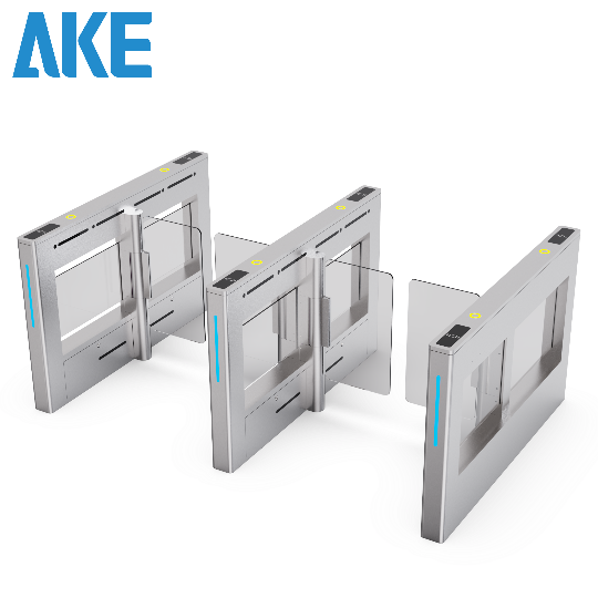 AKE Smart Face Recognition QR Code 2-Way Anti-Tailgating Speed Gate Turnstile 304 Stainless Steel 30-40 People/Min Optical