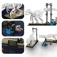 Mould King 29005, 1418 Piezas, Kit de Modelo Fósil de Mosasaurus y Velociraptor, Bloques de Construcción, Juguete de Ensamblaje, Adorno, Regalo para Niños