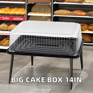 Kotak kue persegi panjang transparan tutup kubah kapasitas besar wadah roti hewan peliharaan kemasan Blister cangkang kerang plastik sekali pakai - Product Image 3