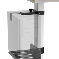 Support de CPU sans perçage, universel, pour boîtier PC, à fixer sous le bureau, type sur pied, pour bureau à domicile, en métal, avec pince réglable, support de tour PC