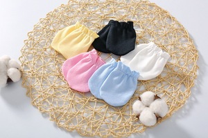 Guantes de bebé recién nacido algodón suave bautizo uso diario transpirable unisex natural fino verano <span class=keywords><strong>antiarañazos</strong></span> <span class=keywords><strong>manoplas</strong></span> de color sólido - Product Image 5