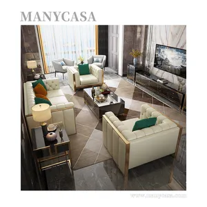 Ultime moderno soggiorno mobili in legno pulsante trapuntata in pelle divano 1 + 2 + 3 posti singolo componibile lounge divano lungo divano set