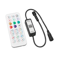 Contrôleur LED RGB intelligent LAMPOW avec télécommande BLE, retard de musique, étanche IP68, portée de 15 m et charge maximale de 48 W pour éclairage Rgn