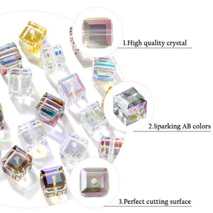4/6/8mm AB Crystal Cube Beads Premium Glass <b>Spacer</b> Beads for DIY Necklace Bracelet Making Sparkling Handmade Craft Accessories - Product Image 3