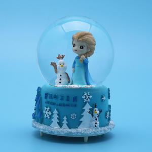 Cajas de Música de Cristal con Forma de <span class=keywords><strong>Princesa</strong></span> Azul, Globo de Nieve con Luz, Regalo para Novia, Día de San Valentín, Niños - Product Image 6