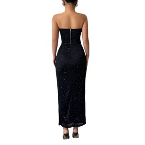 Nouvelle Collection 2026 : Ensemble Deux Pièces Scintillant pour Femme avec <span class=keywords><strong>Haut</strong></span> Bustier <span class=keywords><strong>et</strong></span> Jupe Longue Taille Haute – Idéal Soirées <span class=keywords><strong>et</strong></span> Clubs - Product Image 5