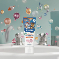 Dentifrice naturel pour enfants de marque privée gomme à bulles anti-carie à faible mousse fraise banane fruité aromatisé