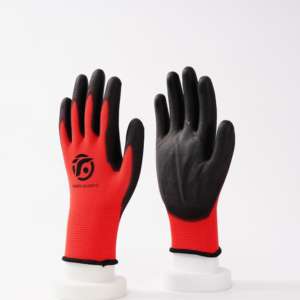 قفازات عمل آمنة محبوكة من البوليستر قياس 13g ومطلية بمادة البولي يوريثان باللون الأسود لصناعة السيارات - Product Image 4