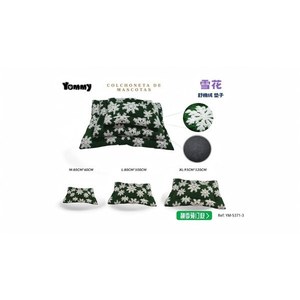 Matelas pour animaux de compagnie Tommy Snowflake 80x60cm 100x80cm 120x95cm en polaire doux et confortable pour chien et chat - Product Image 1