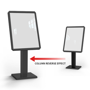 Support de signalisation sur pied en aluminium BOZE robuste 50x70 60x80cm, support d'affichage au sol en métal, panneau d'information stable chromé - Product Image 2