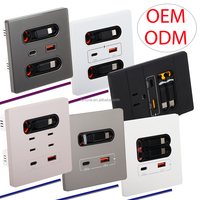 Prise murale intelligente 20W avec 2 ports USB à charge rapide, câble d'extension 16A, prise de courant en plastique pour maison, bureau, cuisine, prise EU