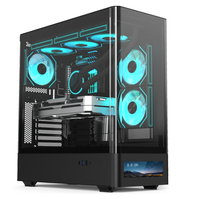 SOEYI Stock Oem Odm Mid Tower Custom Gaming Computer Cases & Towers Wholesales Curved Gabinete Gamer Lcd Screen Pc case