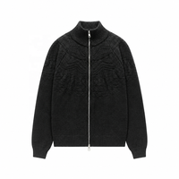 Cardigan en maille pour homme, chaud et doux, en mélange acrylique et nylon, col montant zippé, pour l'hiver, vente en gros