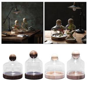Fermoir en verre Borosilicate transparent avec couvercle en boule, peut se porter sur la Base en bois et au couvercle de boule - Product Image 1