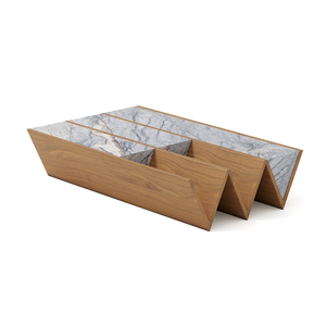 Mesa de <span class=keywords><strong>centro</strong></span> rectangular moderna para sala de estar, mueble de <span class=keywords><strong>centro</strong></span> con diseño de Ángel de madera y mármol - Product Image 6