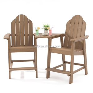 <span class=keywords><strong>Ensemble</strong></span> de meubles de Patio d'extérieur, en plastique, <span class=keywords><strong>bois</strong></span>, <span class=keywords><strong>balcon</strong></span>, Pub, hauteur, bistrot, Bar, tabouret, avec planche connexion, 4 pièces - Product Image 1