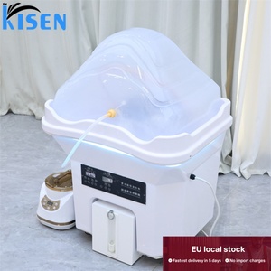 Kisen Hot Système à deux cuves sans canalisation pour lavage de cheveux, spa capillaire, cuve de circulation d'eau, machine de fumigation et de vapeur, livraison rapide - Product Image 2