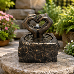 LWY Fabrikverkauf Antiker Handförmiger Freistehender Außen-/Innenbrunnen aus Kunstharz mit LED-Beleuchtung und Lackierung für Haus und Garten - Product Image 1