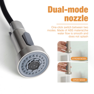 Robinet de cuisine sans contact en nickel Beuhed avec pulvérisateur extractible, ressort à poignée unique activé mains libres intelligent à capteur de mouvement - Product Image 3