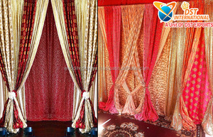 Fondo de boda de lujo de estilo moderno con bordado de pavo real hermoso para Ceremonia de Mehndi u otros eventos - Product Image 6