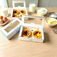 Boîte à tartelettes jetable en carton pour aliments, boîte de boulangerie, boîte à pain avec fenêtre – Vente en gros