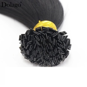 FH Queratina Pre Bonded K Tip Extensión del cabello Cabello humano Uña Punta plana 100g Virgen Rizado Queratina Fusiones Cabello humano brasileño - Product Image 3