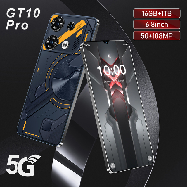 2025 original 10pro 5g smartphone 16gb + 512gb 6.8 inch 13.0 android phone unlocked dual sim english french spanish