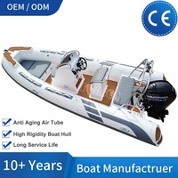 Lüks 17ft 5.2m Hypalon RIB Tekne Merkez Konsol Balıkçı Teknesi T-Top Fiberglas Gövdeli Sert Şişme Spor Yat Yardımcı Teknesi Motorlu Tekne