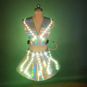 Minigonna da Donna per Adulti con LED Lampeggianti Multicolore, <span class=keywords><strong>Costume</strong></span> per Spettacoli <span class=keywords><strong>in</strong></span> Poliestere - Product Image 5