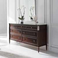 Ensemble de commode et de meuble-lavabo en bois massif de luxe personnalisé de Dubaï pour chambre à coucher et salon