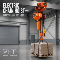 Palans électriques à chaîne de 0,5 à 20 tonnes avec commande suspendue, montés sur chariot pour levage en usine et assemblage