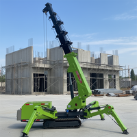 Mini-grue araignée compacte avec flèche articulée flexible pour l'installation de vitrages et le levage sur toiture en environnements confinés/intérieurs