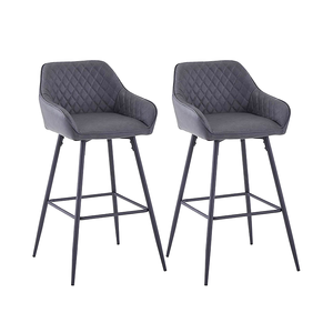 Chaise haute de bar en velours au design italien moderne et contemporain de luxe pour restaurant, chaise de comptoir de salle à manger - Product Image 1