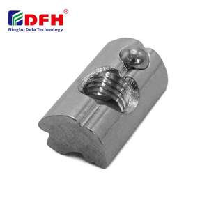 صامولة انزلاقية مخصصة من الفولاذ المقاوم للصدأ 304 مصقولة بفتحة على شكل حرف T مقاس 8 مع كرة زنبركية من دي إف إتش - Product Image 1