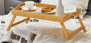Plateau <span class=keywords><strong>de</strong></span> petit-déjeuner à emporter au <span class=keywords><strong>lit</strong></span>, lot <span class=keywords><strong>de</strong></span> 2, plateau <span class=keywords><strong>de</strong></span> <span class=keywords><strong>table</strong></span> <span class=keywords><strong>de</strong></span> 16,92 x 12,6 pouces avec pieds pliants et poignées, plateaux à nourriture en bambou - Product Image 2