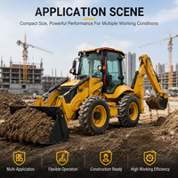 Chargeuse-pelleteuse 4x4 avec godet avant et pelle arrière pour chantiers de construction et travaux d'entretien routier – Approvisionnement direct usine