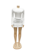 Ensemble deux pièces pour femmes, automne-hiver, élégant, body avec fausse fourrure, jupe mini moulante, tenue tendance pour femmes, vente en gros