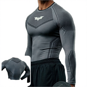 OMMIZ Camiseta Deportiva de Baloncesto para Hombre, de Secado Rápido, Transpirable, Antibacteriana, Ajustada, Cuello Redondo, Mangas Largas, Logotipo Personalizado - Product Image 4