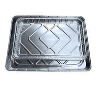 Verdickte Extra Große Rechteckige Aluminium-Einwegbox für BBQ-Spieße & Hummer ohne Beschichtung