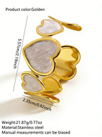 Bracelet Cœur Goutte d'Eau Populaire en Acier Inoxydable, Élégant et Tendance, Bracelet Cœur Ouvert Polyvalent en Acier Titane, Bijou