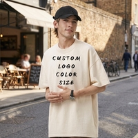 Kaos Premium 240G Heavyweight OEM Laris Manis, Bordir Logo Custom, Bahan Bernapas Lembut, Model Longgar untuk Pria, Kasual Sehari-hari
