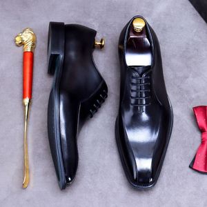 ASTON M.JAZZ 2025 High Quality Genuine Leather Formal <b>Pointed</b> Toe Business Shoes Men Breathable Lightweight Anti-Slip Lace-Up - Product Image 3