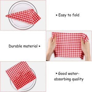 Tấm 100 dùng một lần màu đỏ trắng gingham rô khăn ăn cổ điển trâu kẻ sọc 3 lớp 13x13 khăn giấy màu 3-ply Túi - Product Image 5