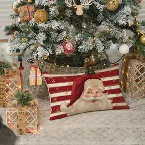 Funda de Cojín de Lino, Funda de Almohada Lumbar Estampada, Decoración Navideña para el Hogar, Funda de Cojín para Sofá - Product Image 4