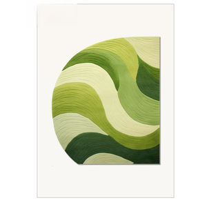 พรมขนสัตว์นามธรรมสีเขียวแบบพรีเมี่ยมทำด้วยมือทรงสูงแบบไม่สม่ำเสมอแต่งบ้านสำนักงานที่เหมาะสมมีขนาด4*5 12*12ฟุต - Product Image 4