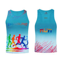 T-shirt de sport 100 % polyester, imprimé intégral, pour course à pied, marathon, coupe ajustée, personnalisable par sublimation
