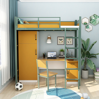 Lit superposé futon double en métal moderne pour adultes - Cadre en métal durable, taille pleine réglable, utilisation en appartement ou à l'école, garantie 1 an