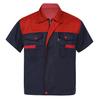 Vêtements de travail légers à manches courtes personnalisés, chemise de travail en polycoton pour les plombiers, les mécaniciens, les réparateurs automobiles, uniforme de travail