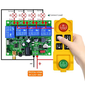 4 saluran gunting <span class=keywords><strong>Lift</strong></span> derek truk Winch pemancar RF nirkabel dan penerima 433MHz Radio industri pengendali jarak jauh - Product Image 1